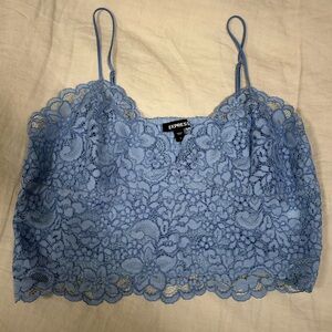 Express Light Blue Floral Lace Camisole